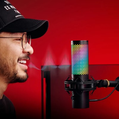 Мікрофон геймінговий HyperX QuadCast 2 S, Omni/Uni/Bi, USB-A, 3м, NGenuity, RGB, чорний (9A273AA)