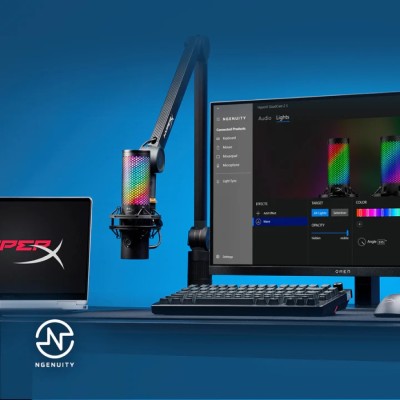 Мікрофон геймінговий HyperX QuadCast 2 S, Omni/Uni/Bi, USB-A, 3м, NGenuity, RGB, чорний (9A273AA)