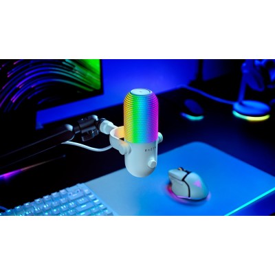 Мікрофон геймінговий Razer Seiren V3 Chroma, Uni, RGB, USB-A, 2м, білий (RZ19-05060200-R3M1)