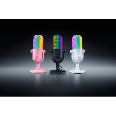 Мікрофон геймінговий Razer Seiren V3 Chroma, Uni, RGB, USB-A, 2м, білий (RZ19-05060200-R3M1)