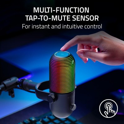 Мікрофон геймінговий Razer Seiren V3 Chroma, Uni, RGB, USB-A, 2м, чорний (RZ19-05060100-R3M1)