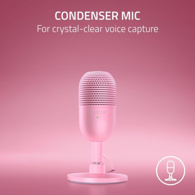Мікрофон геймінговий Razer Seiren V3 Mini, Omni, USB-A, 1.2м, quartz (RZ19-05050200-R3M1)
