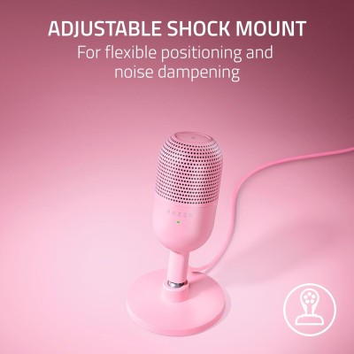 Мікрофон геймінговий Razer Seiren V3 Mini, Omni, USB-A, 1.2м, quartz (RZ19-05050200-R3M1)