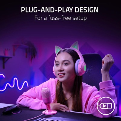 Мікрофон геймінговий Razer Seiren V3 Mini, Omni, USB-A, 1.2м, quartz (RZ19-05050200-R3M1)
