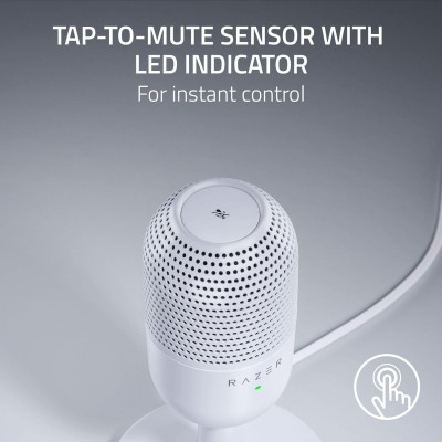 Мікрофон геймінговий Razer Seiren V3 Mini, Omni, USB-A, 1.2м, білий (RZ19-05050300-R3M1)