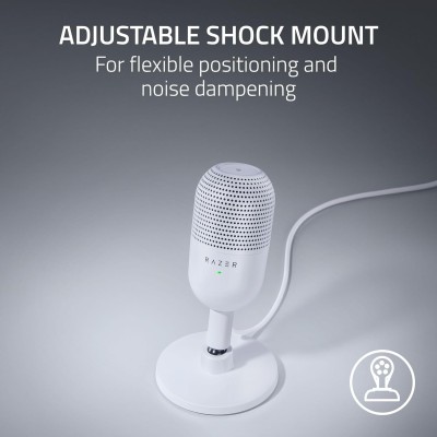 Мікрофон геймінговий Razer Seiren V3 Mini, Omni, USB-A, 1.2м, білий (RZ19-05050300-R3M1)