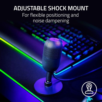 Мікрофон геймінговий Razer Seiren V3 Mini, Omni, USB-A, 1.2м, чорний (RZ19-05050100-R3M1)