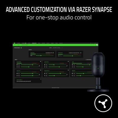 Мікрофон геймінговий Razer Seiren V3 Mini, Omni, USB-A, 1.2м, чорний (RZ19-05050100-R3M1)