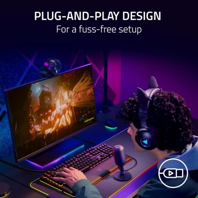 Мікрофон геймінговий Razer Seiren V3 Mini, Omni, USB-A, 1.2м, чорний (RZ19-05050100-R3M1)