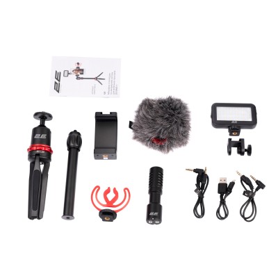 Мікрофон з триподом для мобільних пристроїв 2Е MM011 Vlog KIT, 3.5mm (2E-MM011)
