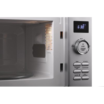 Мікрохвильова піч ARDESTO, 20л, електр.керув., 700Вт, дисплей, відкр.ручкою, швидкий старт, сріблястий (GO-E745S)