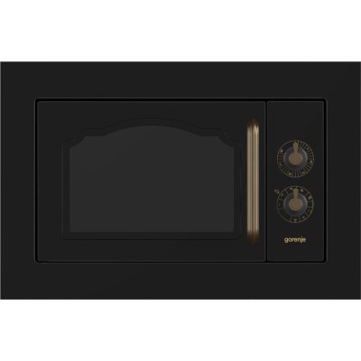 Мікрохвильова піч Gorenje вбудовувана Retro, 23л, міх. управл., 800Вт, гриль, чорний (BM235CLB)