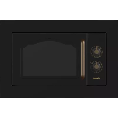 Мікрохвильова піч Gorenje вбудовувана Retro, 23л, міх. управл., 800Вт, гриль, чорний (BM235CLB)