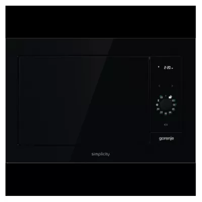 Мікрохвильова піч Gorenje вбудовувана Simplicity, 23л, міх. управл., 900Вт, гриль, дисплей, чорний (BM235G1SYB)