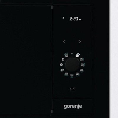 Мікрохвильова піч Gorenje вбудовувана Simplicity, 23л, міх. управл., 900Вт, гриль, дисплей, чорний (BM235G1SYB)