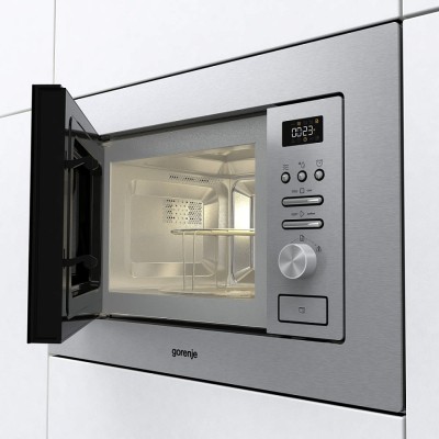 Мікрохвильова піч Gorenje вбудовувана, 20л, міх. управл., 800Вт, гриль, дисплей, інвертор, нерж (BMI201AG1X) Мікрохвильова піч Gorenje вбудовувана, 20л, міх. управл., 800Вт, гриль, дисплей, інвертор, нерж (BMI201AG1X)