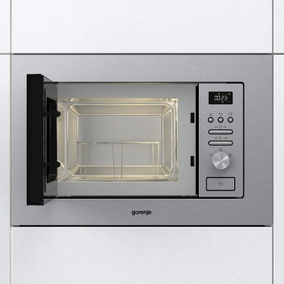 Мікрохвильова піч Gorenje вбудовувана, 20л, міх. управл., 800Вт, гриль, дисплей, інвертор, нерж (BMI201AG1X) Мікрохвильова піч Gorenje вбудовувана, 20л, міх. управл., 800Вт, гриль, дисплей, інвертор, нерж (BMI201AG1X)