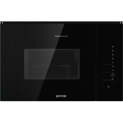 Мікрохвильова піч Gorenje вбудовувана, 25л, електр. управл., 900Вт, гриль, дисплей, інвертор, чорний (BMI251SG3BG)