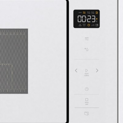 Мікрохвильова піч Gorenje вбудовувана, 25л, електр. управл., 900Вт, гриль, дисплей, приготування на кількох рівнях, білий (BM251