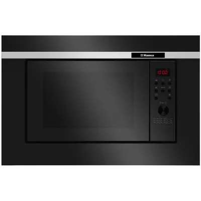 Мікрохвильова піч Hansa вбудовувана, 20л, електр.управл., 700Вт, гриль, дисплей, відкр.кнопкою, чорний (AMG20BFH)