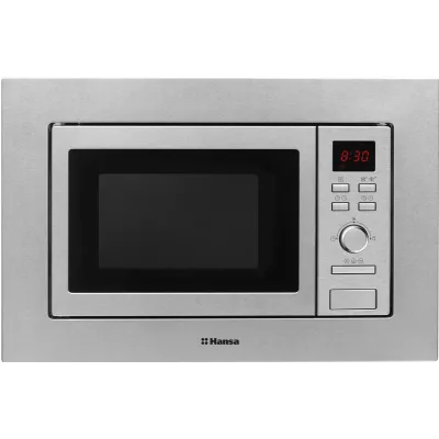 Мікрохвильова піч Hansa вбудовувана, 20л, електр.управл., 800Вт, гриль, дисплей, відкр.кнопкою, нерж (AMM20BEXH)