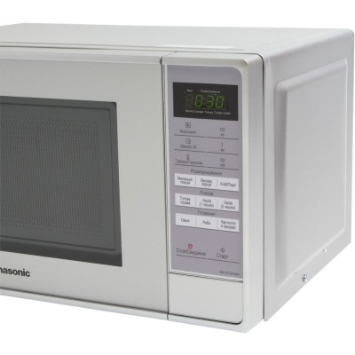 Мікрохвильова піч Panasonic, 20л, електр.управл., 800Вт, дисплей, сріблястий (NN-ST27HMZUE)