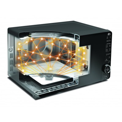 Мікрохвильова піч Whirlpool, 25л, електронне упр., 800Вт, гриль, дисплей, чорний (MWF421SL)