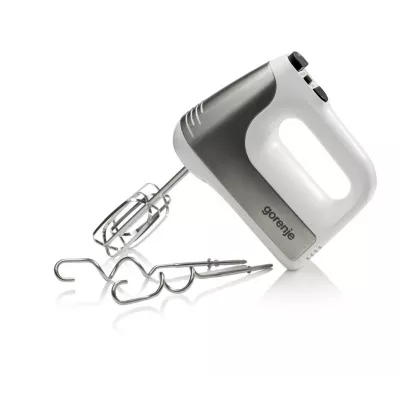 Міксер Gorenje ручний 400Вт, насадки-4 вінчика, турборежим, біло-сірий (M450XG)