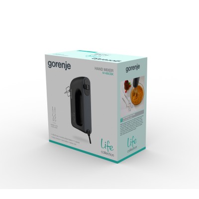 Міксер Gorenje ручний 450Вт, насадки-4, турборежим, чорний (M460CBK)