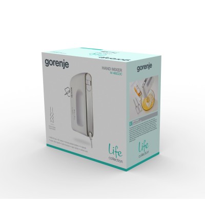 Міксер Gorenje ручний 460Вт, насадки-4, турборежим, білий (M460CDC)