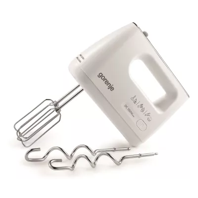 Міксер Gorenje ручний 550Вт, насадки-4 вінчика + блендер, турборежим, білий (M550CSDC)