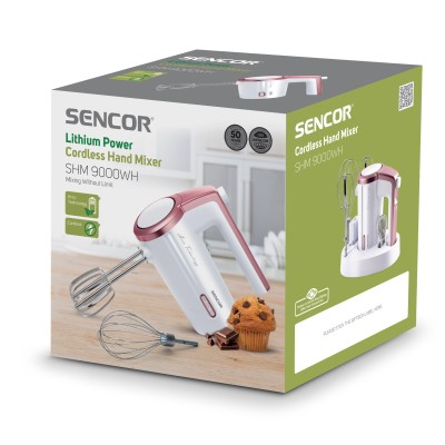 Міксер Sencor ручний Accu technology, 50Вт, насадки-2, безпровідний, USB-C, білий (SHM9000WH)
