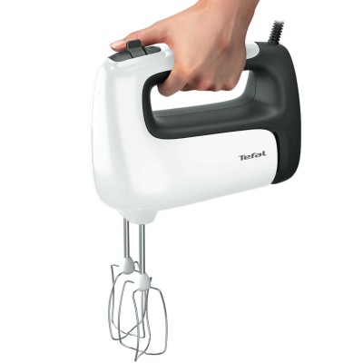 Міксер Tefal стаціонарний  Prep'Mix+ Standbowl 500Вт, насадки-4, чаша-пластик, 2.5л, турборежим, біло-сірий (HT464138)