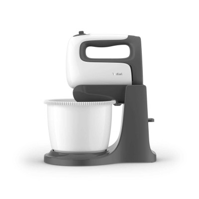Міксер Tefal стаціонарний  Prep'Mix+ Standbowl 500Вт, насадки-4, чаша-пластик, 2.5л, турборежим, біло-сірий (HT464138)