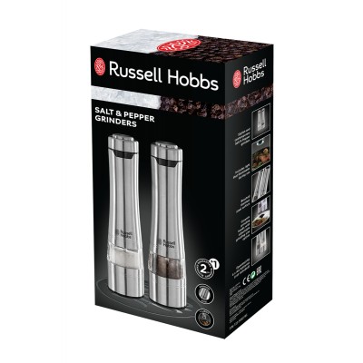 Млини для солі та перцю Russell Hobbs ААх4, керамічні жорна, сталевий Млини для солі та перцю Russell Hobbs ААх4, керамічні жорна, сталевий