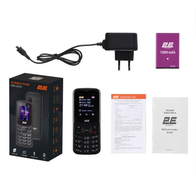 Мобільний телефон 2E E180 2023 1.77" 2SIM, 1000мА•год, Black