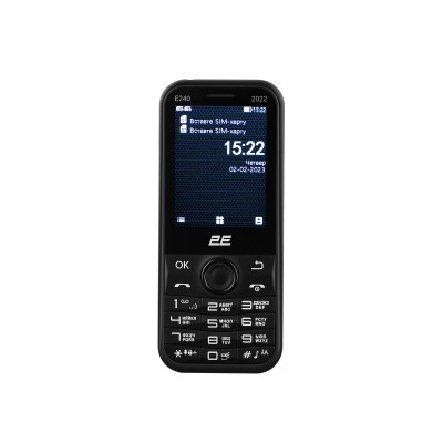 Мобільний телефон 2E E240 2022 2.4" 2SIM, 1000мА•год, Black