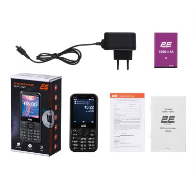 Мобільний телефон 2E E240 2022 2.4" 2SIM, 1000мА•год, Black