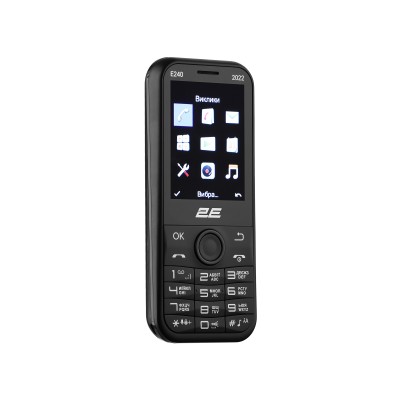 Мобільний телефон 2E E240 2022 2.4" 2SIM, 1000мА•год, Black