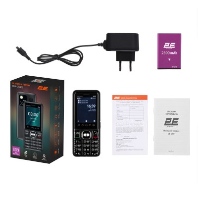 Мобільний телефон 2E E240 2023 2.4" 2SIM, 2500мА•год, Black
