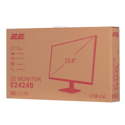 Монітор 2E 23.8" E2424B D-Sub, HDMI, VA, 100Hz, FreeSync Монітор 2E 23.8" E2424B D-Sub, HDMI, VA, 100Hz, FreeSync