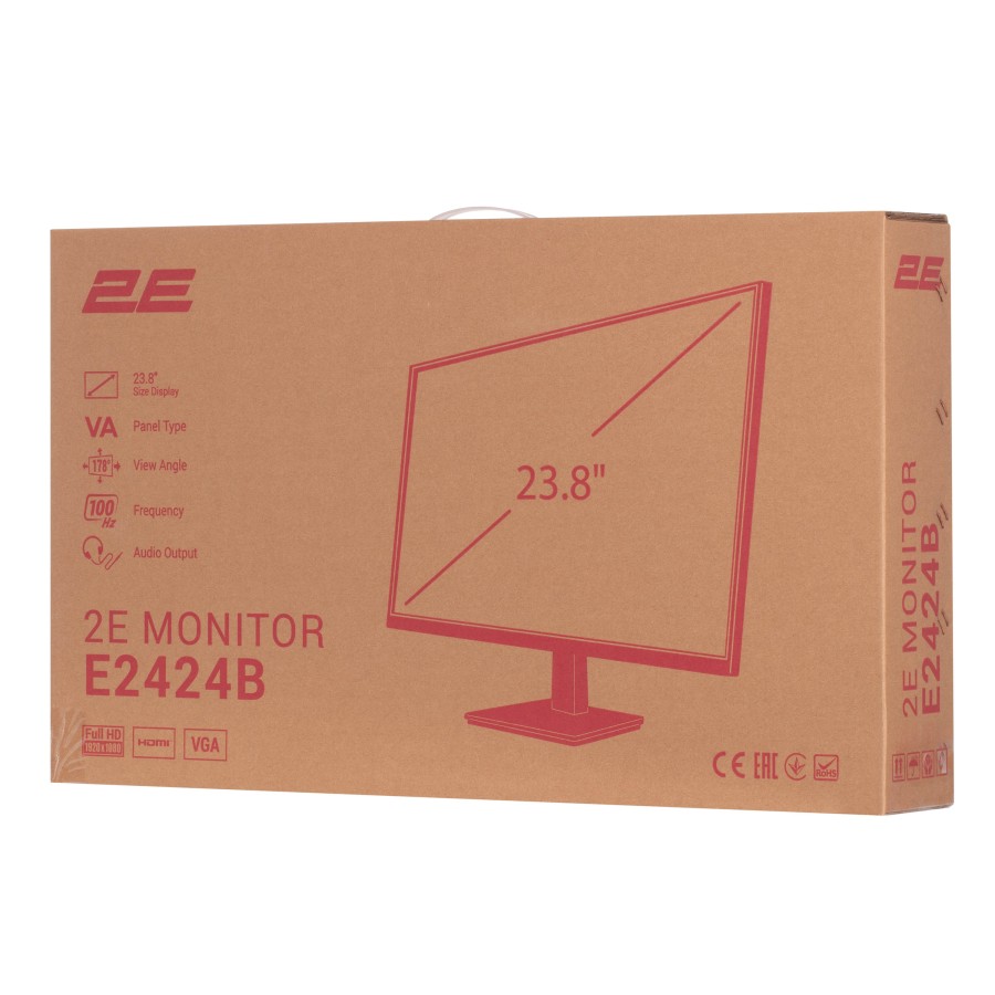Монітор 2E 23.8" E2424B D-Sub, HDMI, VA, 100Hz, FreeSync Монітор 2E 23.8" E2424B D-Sub, HDMI, VA, 100Hz, FreeSync