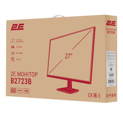 Монітор 2E 27" B2723B D-Sub, HDMI, VA, 75Hz Монітор 2E 27" B2723B D-Sub, HDMI, VA, 75Hz