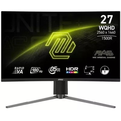 Монітор MSI 27" MAG 27CQ6PF 2xHDMI, DP, Audio, VA, 2560x1440, 180Hz, 0.5ms, sRGB 105%, CURVED, AdaptiveSync, HAS