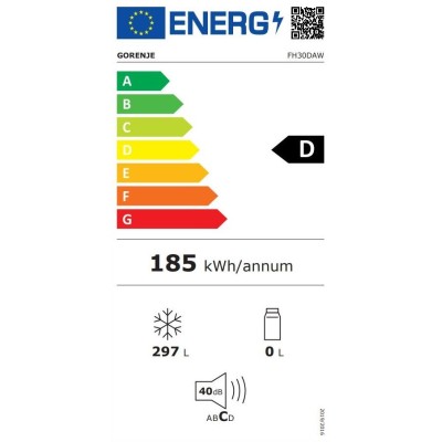 Морозильна скриня Gorenje, 297л, А+, ST, дисплей, білий (FH30DAW)