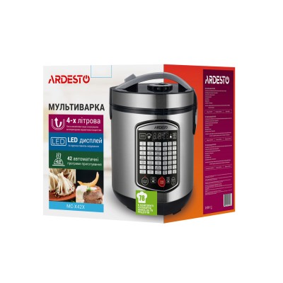 Мультиварка Ardesto, 860Вт, чаша-4л, електронне керув., пластик, сірий (MC-X42X)