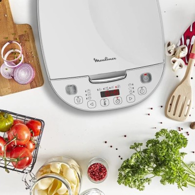 Мультиварка Moulinex SimplyCook Plus, 750Вт, чаша-4л, електронне керув., метал/пластик, білий (MK622132)