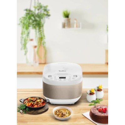 Мультиварка Moulinex SimplyCook Plus, 750Вт, чаша-4л, електронне керув., метал/пластик, білий (MK622132)