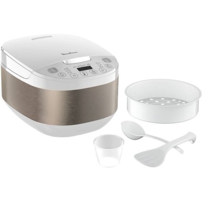 Мультиварка Moulinex SimplyCook Plus, 750Вт, чаша-4л, електронне керув., метал/пластик, білий (MK622132)