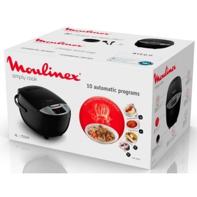 Мультиварка Moulinex SimplyCook, 750Вт, чаша-4л, сенсорне керув., пластик, чорний (MK611832)